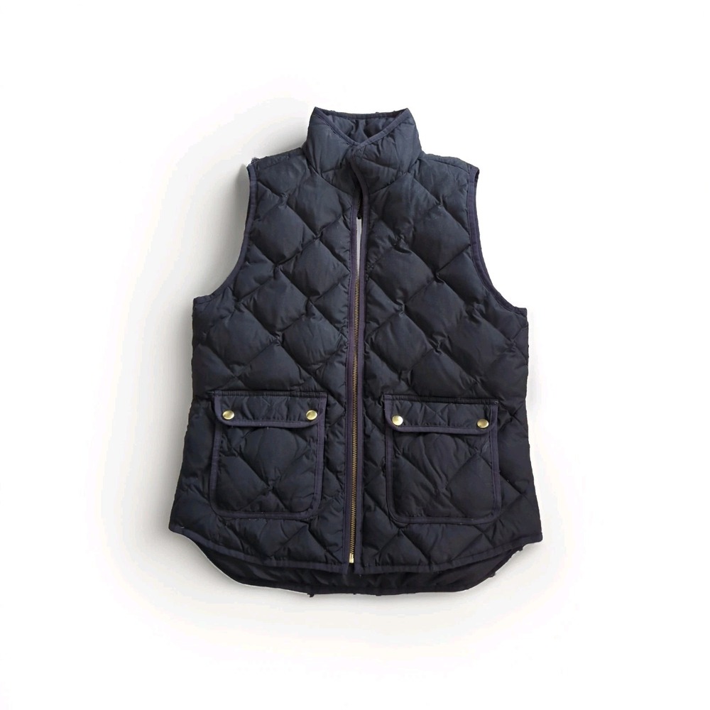 J Crew Down Puffer Vest Small Black Camping Hiking‎ Fishing Dadcore Gorpcore